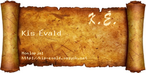 Kis Évald névjegykártya